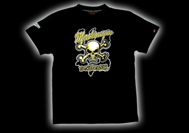 Machinegun Streetwear T-Shirt Skull, schwarz