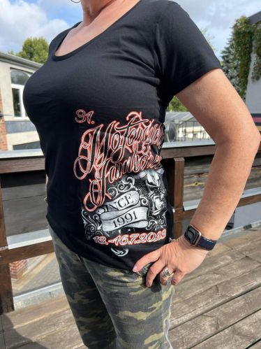 Girl T-Shirt Rund-Ausschnitt 31.Motorcycle Jamboree schwarz