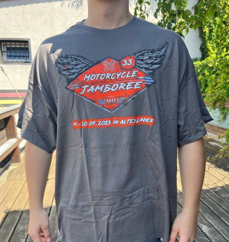 T-Shirt, 33.Motorcycle Jamboree, grau, 2025