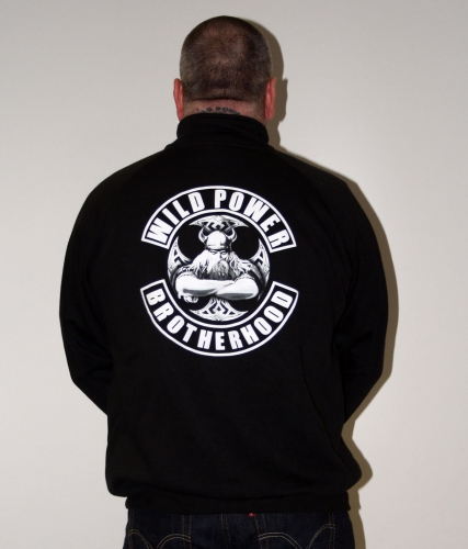 Wild Power Sweatjacke Stehkragen, Zip - Viking Cross - schwarz