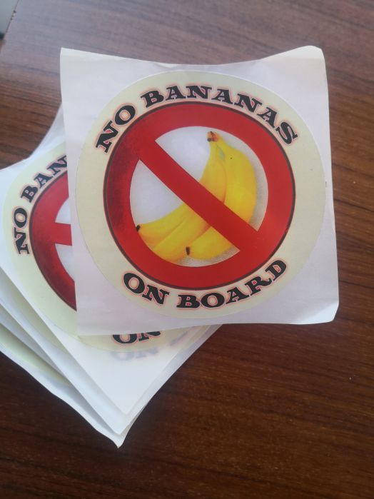 No Bananas on Board - Aufkleber rund