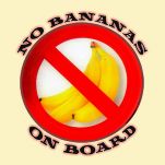 No Bananas on Board - Aufkleber rund